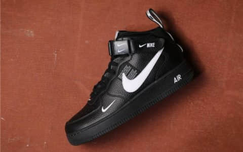 Nike Air Force 1 Mid 07 LV8高帮黑白双勾 耐克真标高品质空军一号经典休闲板鞋 货号：804609-403