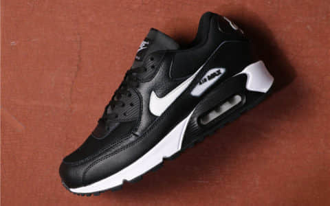 Nike Air Max 90 LEATHER黑白 耐克真标高品质原盒原标Max 90气垫鞋 货号：325213-060