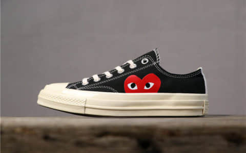 Converse Chuck 70 x CDG Play匡威川久保玲联名黑色爱心低帮高端硫化大底公司级高品质 货号：150206C