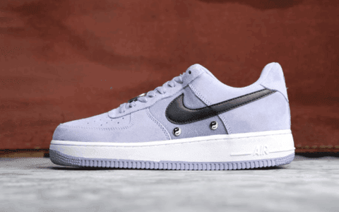 Nike Air Force 1 Have A Nike Day淡紫黑外星人 耐克真标带半码空军一号全掌air sole气垫网布透气货号：BQ8273-400