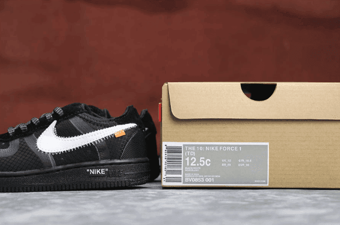 Nike Air Force 1 TD酷黑 耐克空军一号高品质真标OW联名2.0童鞋 货号：BV0853-001