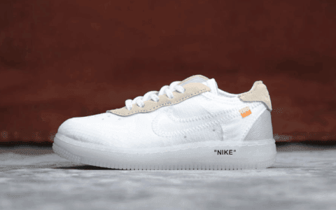 Nike Air Force 1 TD荧光白 耐克空军一号真标品质童鞋OW联名 货号：BV0853-100