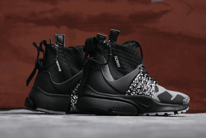 Nike Air Presto Mid Acronym黑灰白 耐克真标高品质机能拉链联名 货号：AH7832-001