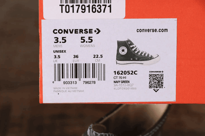 Converse All Star 1970S高帮橄榄绿 匡威1970S真标双围条硫化蓝底虎扑版本 货号：162052C