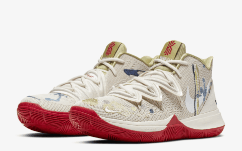 Nike Kyrie 5 Bandulu PE颜料撒了？才不是！是刺绣！ 货号：CK5837-100