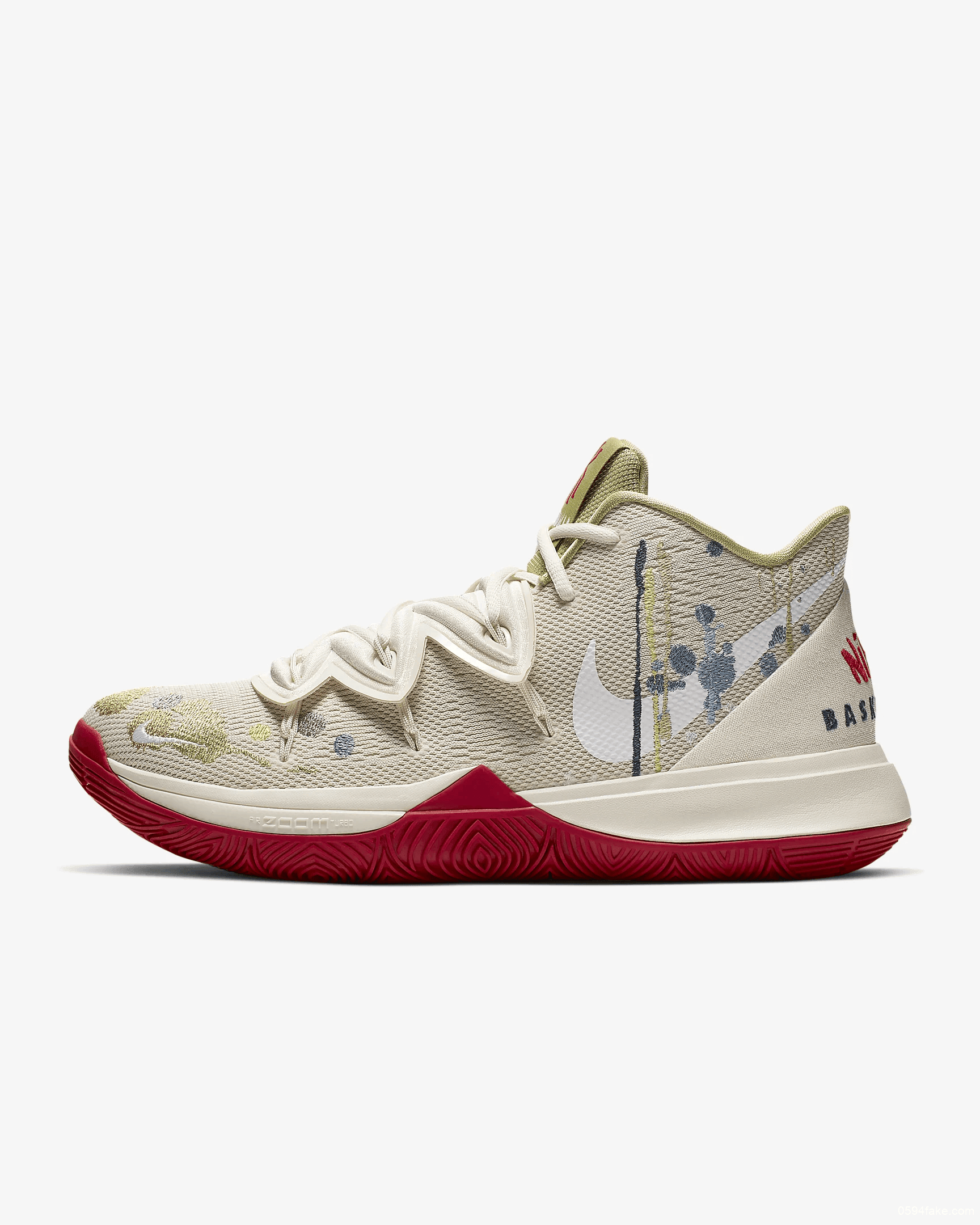 Nike Kyrie 5 Bandulu PE颜料撒了？才不是！是刺绣！ 货号：CK5837-100