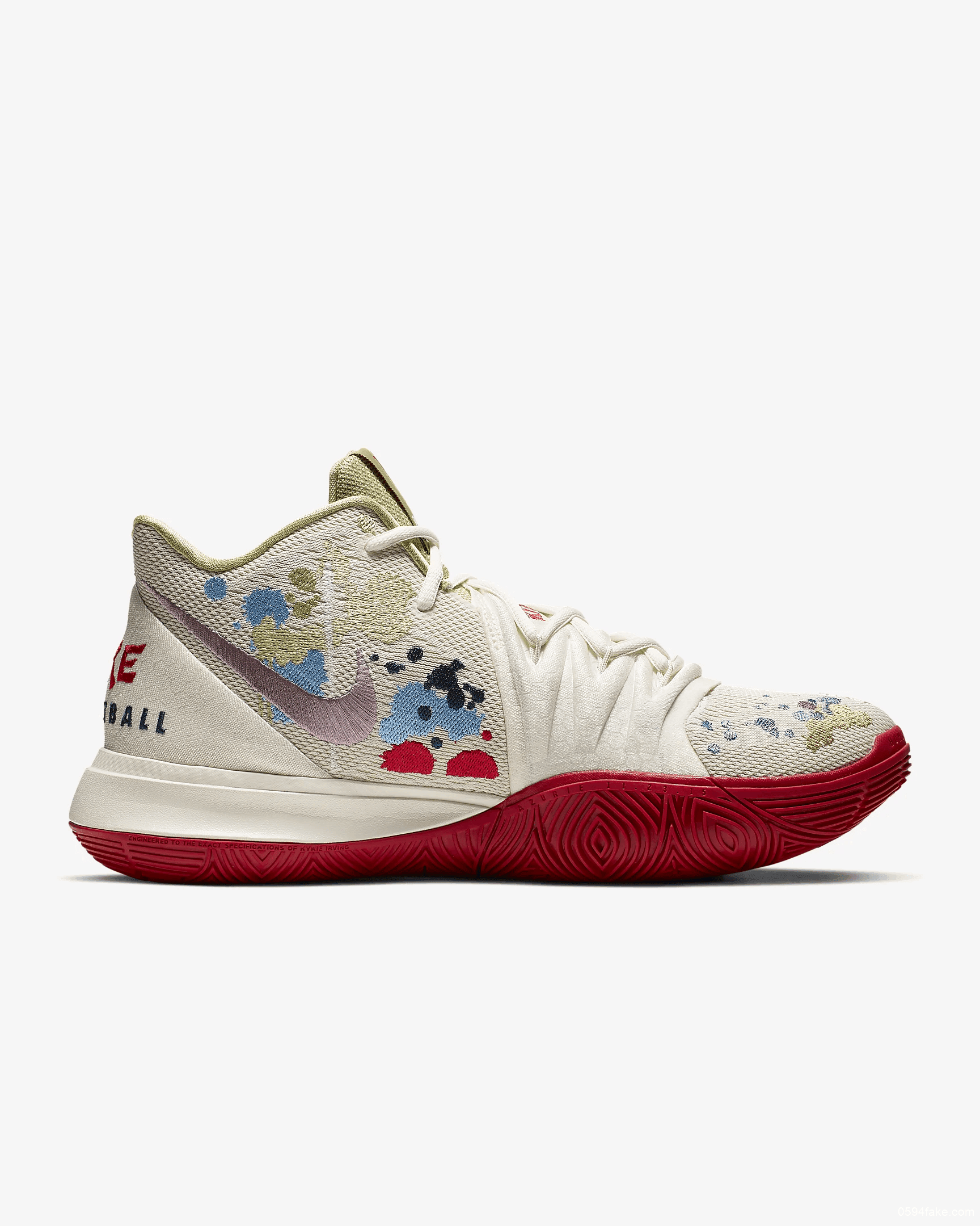 Nike Kyrie 5 Bandulu PE颜料撒了？才不是！是刺绣！ 货号：CK5837-100