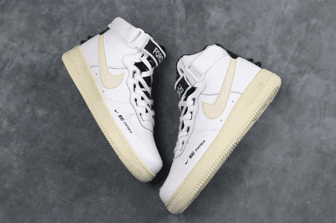 Nike Air Force 1 “High”黑白奶油白 耐克空军一号真标高品质低帮运动鞋 货号：AJ7311-100