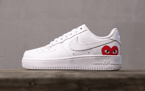 Nike Air Force 1 CDG白色爱心眼睛 耐克空军一号真标带半码情人节限定联名川久保玲 货号：315115-112