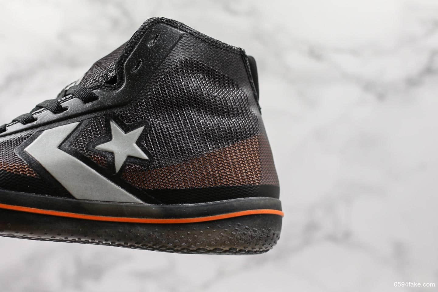 匡威Converse All Star Pro BB Black Silver Orange公司级版本一星箭标原档案数据开发实战篮球鞋 货号：165656C