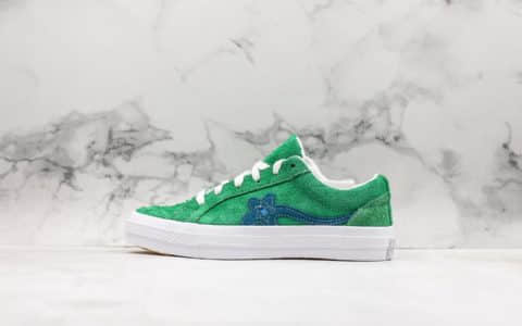 匡威Converse One Star Ox Golf Le Fleur小花联名款稀有配色低帮硫化板鞋原盒真标原厂麂皮结构 货号：160322C