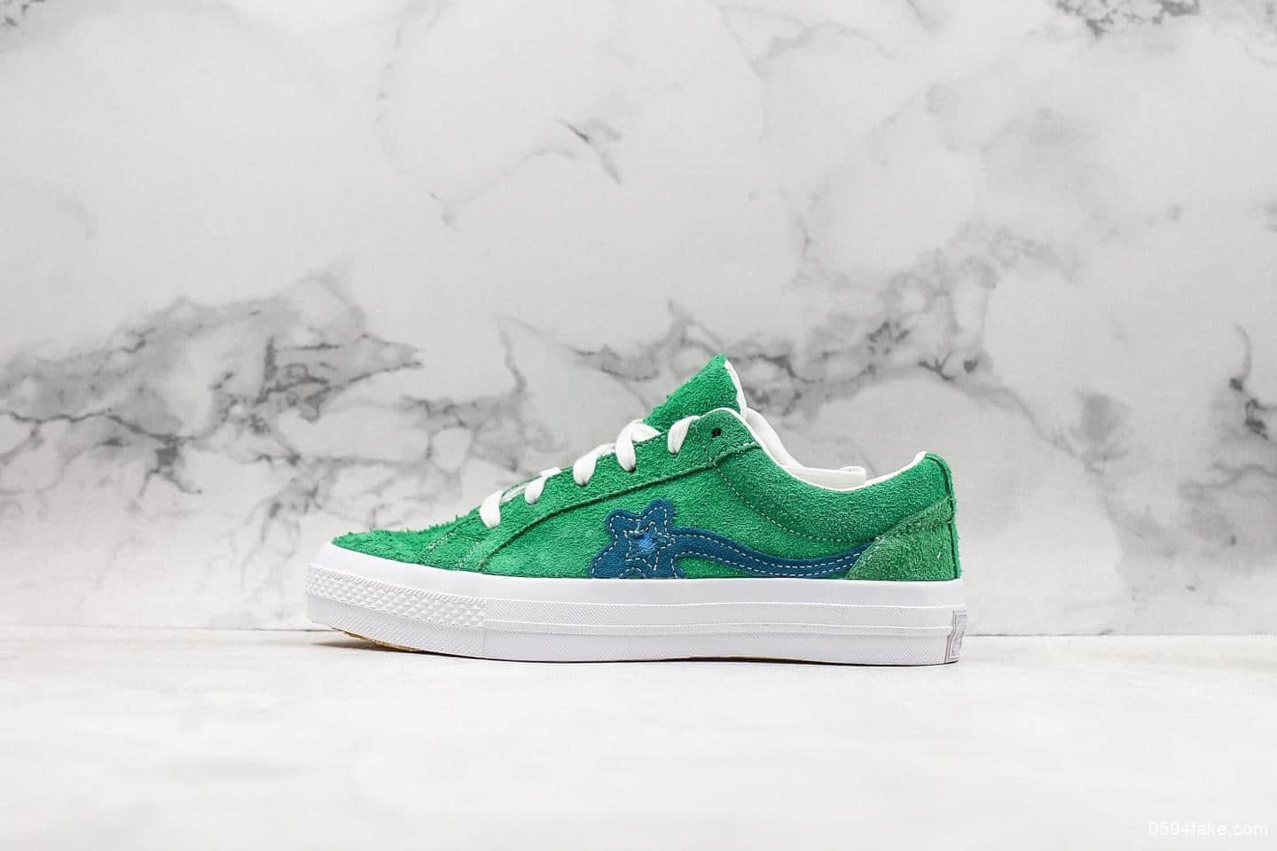 匡威Converse One Star Ox Golf Le Fleur小花联名款稀有配色低帮硫化板鞋原盒真标原厂麂皮结构 货号：160322C