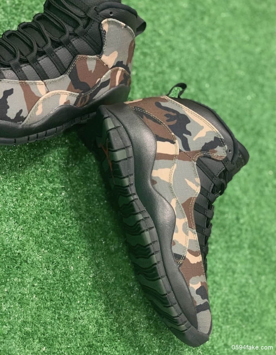 迷彩配色+军用布料！这双Air Jordan 10“Camo”绝对有型！ 货号：310805-200