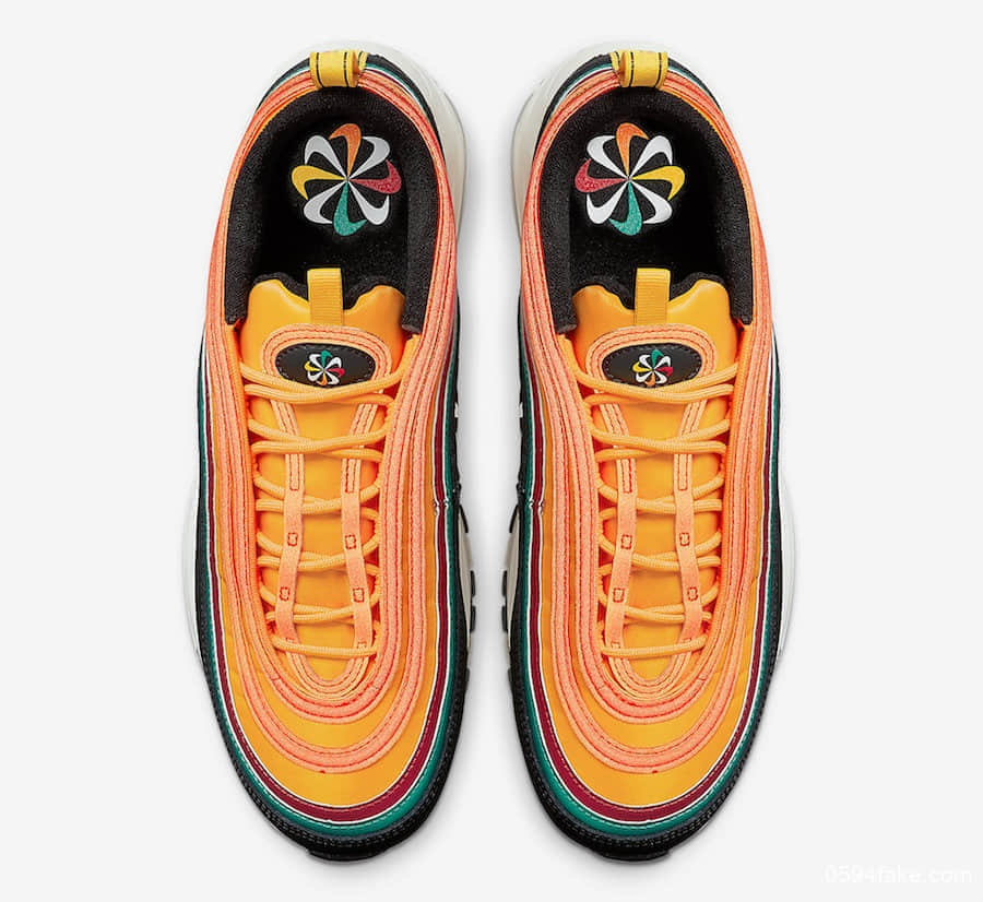 致敬Nike Sunburst经典标志！Nike Air Max 97“Sunburst”将于8月31日发售！ 货号：CK9399-001