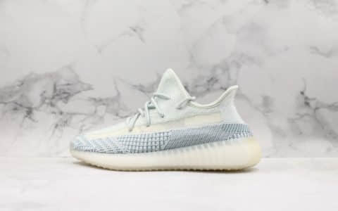 阿迪达斯Adidas Yeezy Boost 350 V2 CloudWhite椰子2.0系列PK纯原版本巴斯夫满钉大底全新冰蓝配色 货号：FW3043