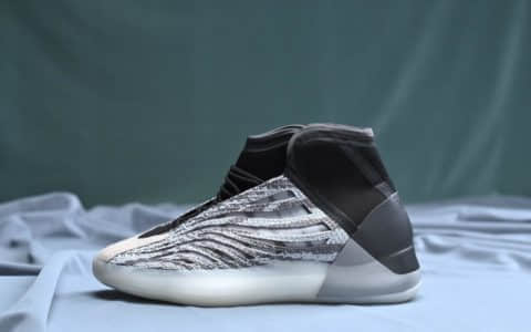阿迪达斯adidas YEEZY Boost Basketball Quantum纯原版本椰子爆米花中底高帮针织休闲运动篮球鞋量子斑马灰碳黑3M 货号：EG1535