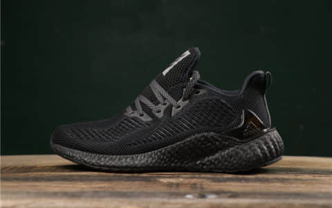 阿迪达斯adidas alphabounce beyond m阿尔法跑鞋全黑公司级带半码高频网面+马牌大底 货号：G54128