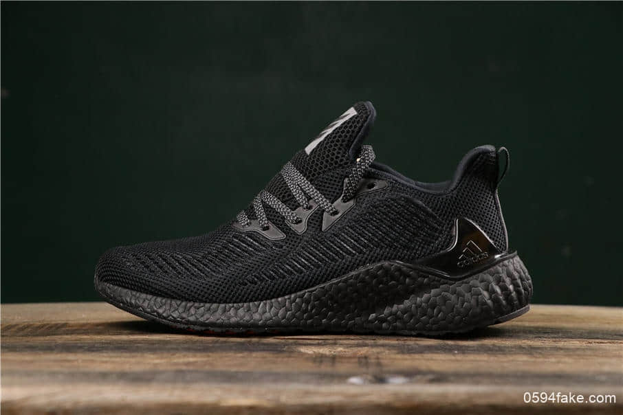 阿迪达斯adidas alphabounce beyond m阿尔法跑鞋全黑公司级带半码高频网面+马牌大底 货号：G54128