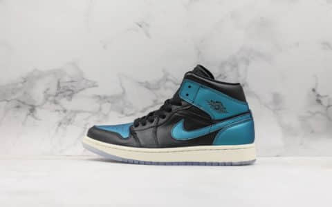 耐克NIke AIR JORDAN 1 AJ1 MID乔1公司级版本变色龙黑绿松石女子中帮篮球鞋原装原底原气垫 货号：BQ6472-009