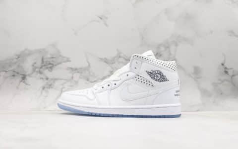 耐克Nike Wmns Air Jordan 1 Mid Unite Totale乔丹1代纯原版本复古经典中帮实战篮球鞋蓝白波点透明水晶底 货号：CI9100-100