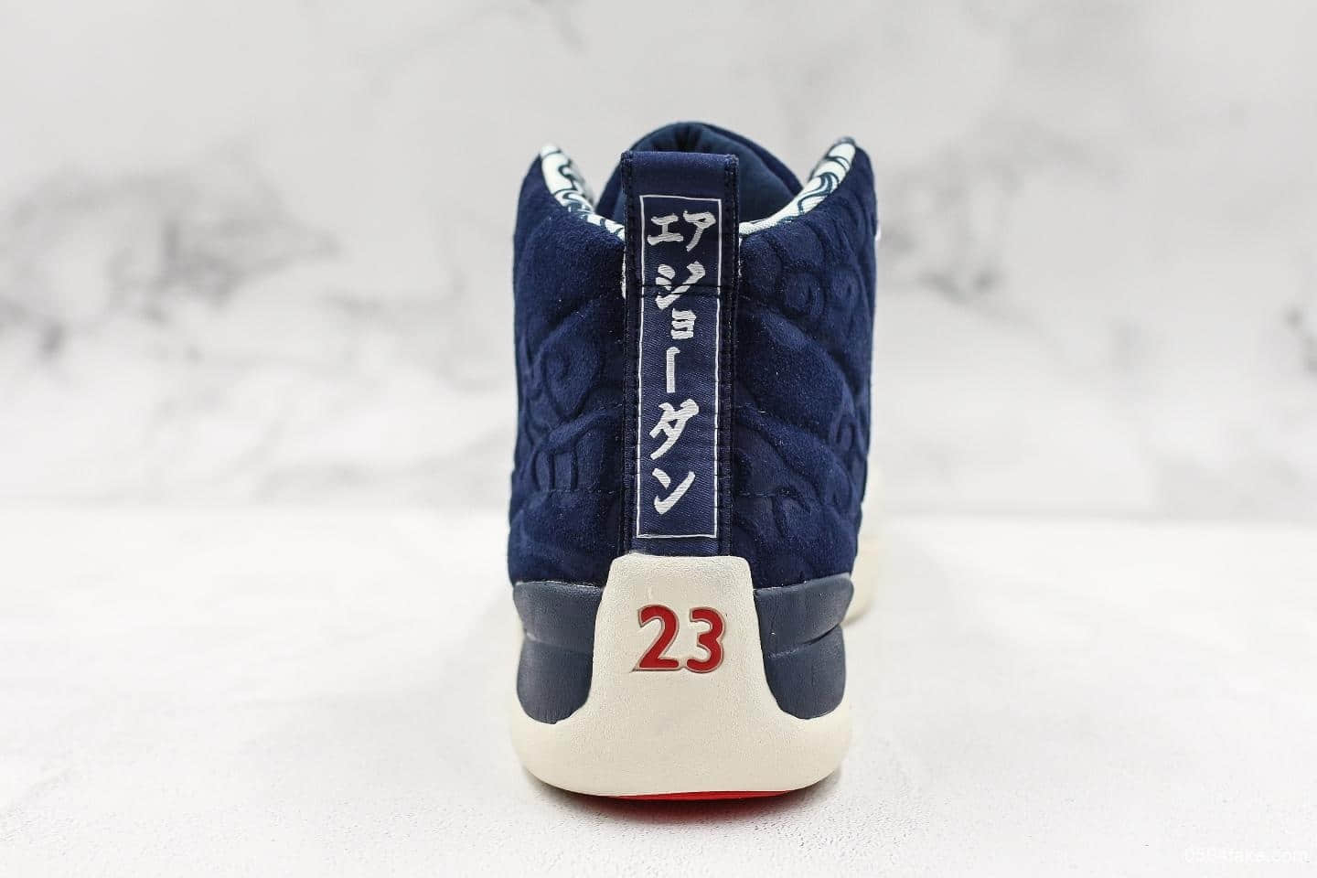 耐克Nike Air Jordan 12 Retro PRM International Flight东瀛之旅云纹纯原版本AJ12乔丹12代真标原盒原底原面头层麂皮正确版型市面最高版本 货号：BV8016-445