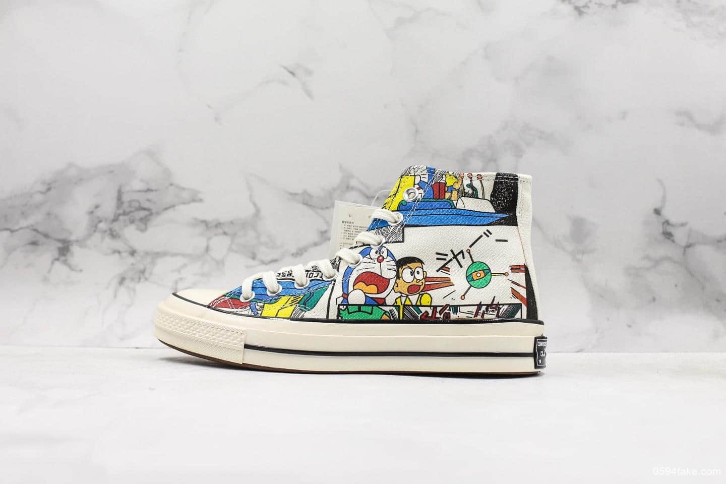 匡威DORAEMON X Converse 1970s联名哆啦A梦真标硫化高帮帆布鞋卡通原盒软蓝底