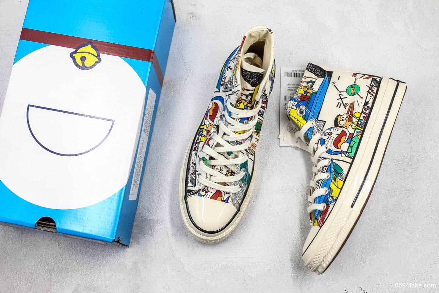 匡威DORAEMON X Converse 1970s联名哆啦A梦真标硫化高帮帆布鞋卡通原盒软蓝底