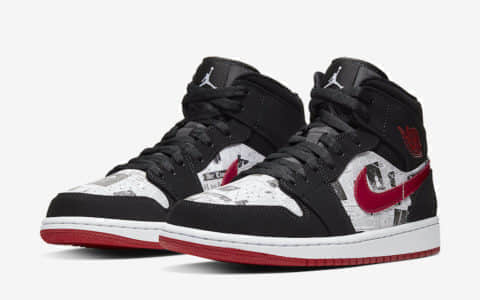 Air Jordan 1 Mid 全新配色曝光！报纸图案个性又复古！ 货号：852542-061