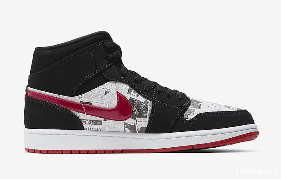 Air Jordan 1 Mid 全新配色曝光！报纸图案个性又复古！ 货号：852542-061