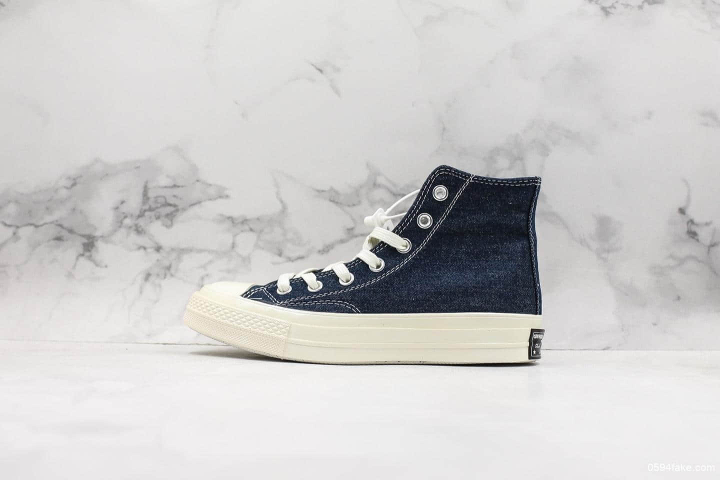 匡威Converse Chuck Taylor All Star 1970 OX Light denim blue真标硫化蓝底双围条版本复古三星标高帮运动硫化板鞋深蓝丹宁牛仔 货号：165647C