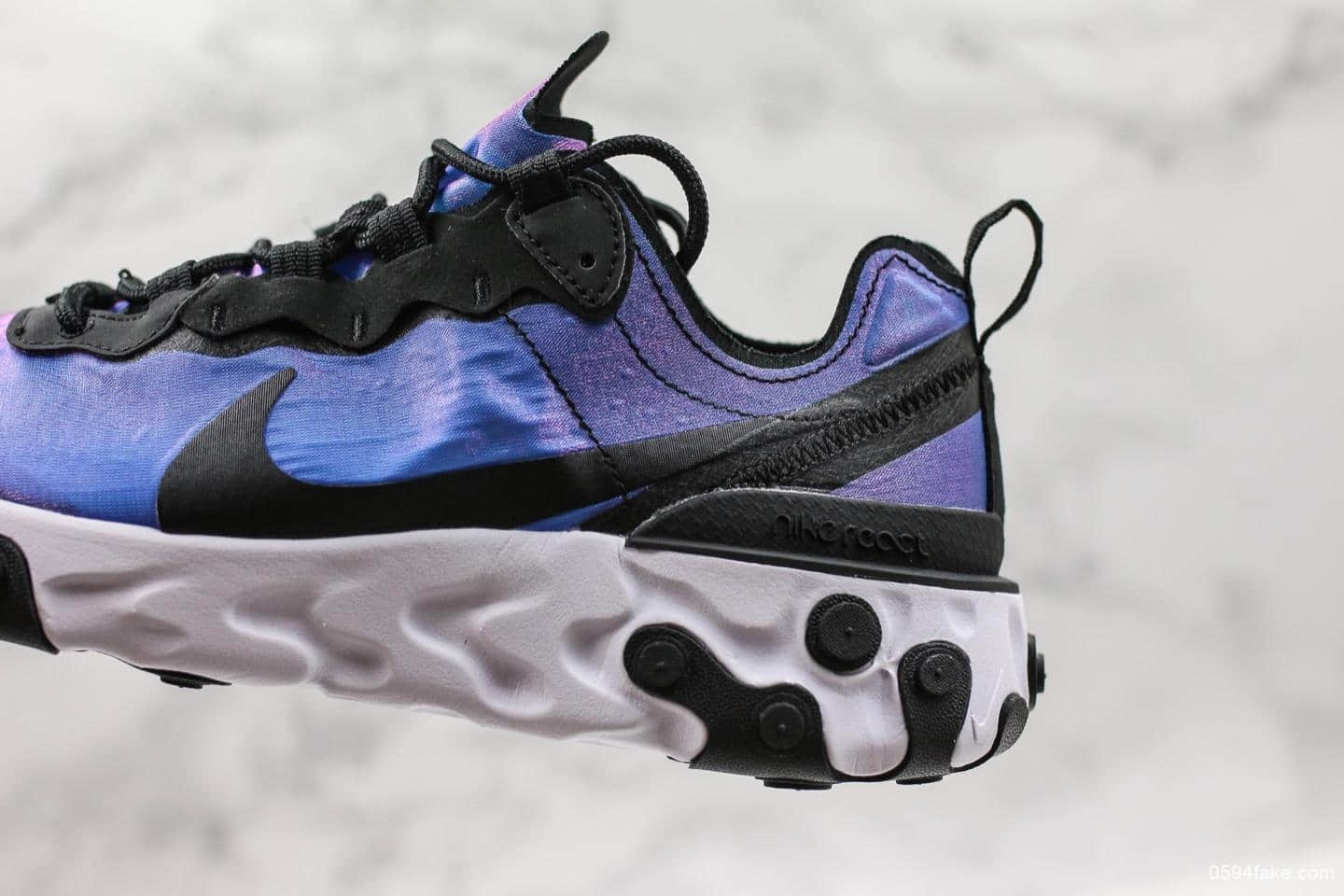 耐克Nike React Element 55 PRM SU19公司级高桥盾机能跑鞋透气薄纱面料运动休闲跑鞋 货号：BQ9241-002