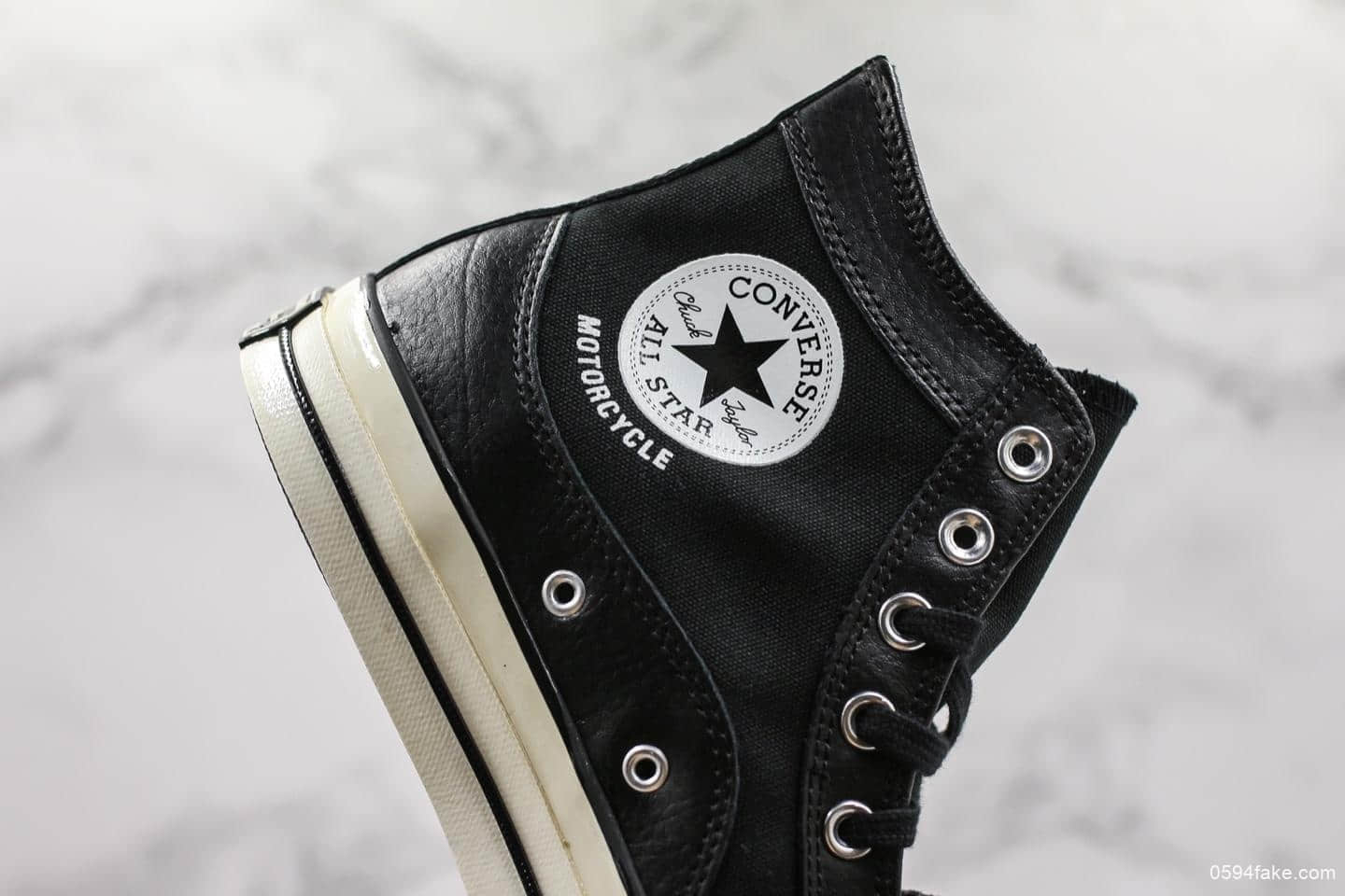 匡威Neighborhood x Converse Chuck Taylor 70s Hi联名款高帮硫化板鞋魔术贴高黑白真标品质明星同款 货号：158602C