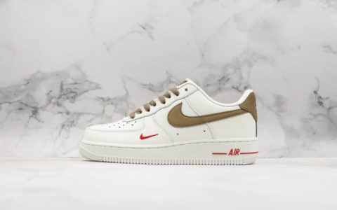 耐克Air Force 1 Low ID公司级空军一号经典低帮奶白浅褐勾全掌内置气垫中底钢印俱全 货号：808788-996