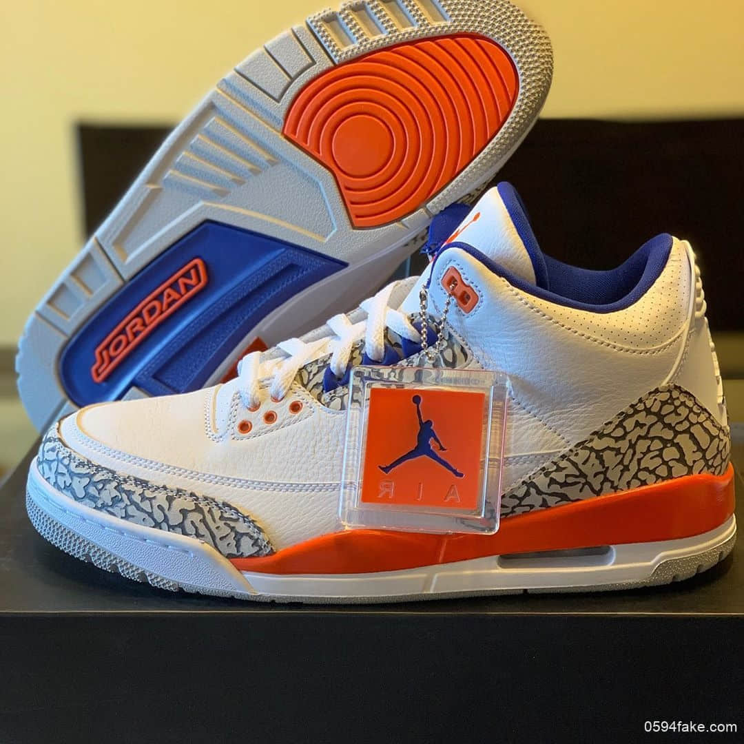 Air Jordan 3“Knicks Rivals”实物图曝光！鞋舌内部标签意义非凡！ 货号：136064-148