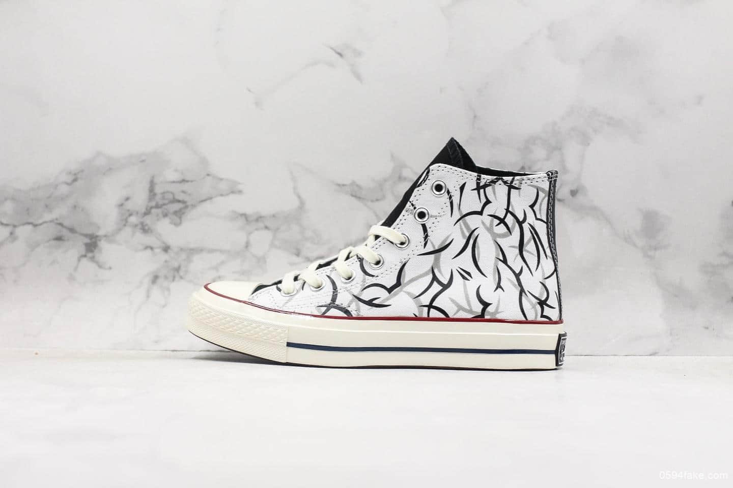 匡威Converse X CLOT高端联名款真标硫化蓝底版本原盒原标3M反光图案高帮帆布鞋