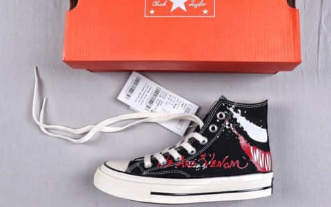 匡威Converse Chuck Taylor All Star 1970 Hi venom漫威毒液联名款高帮硫化休闲运动板鞋原盒真标男女鞋真标硫化工艺