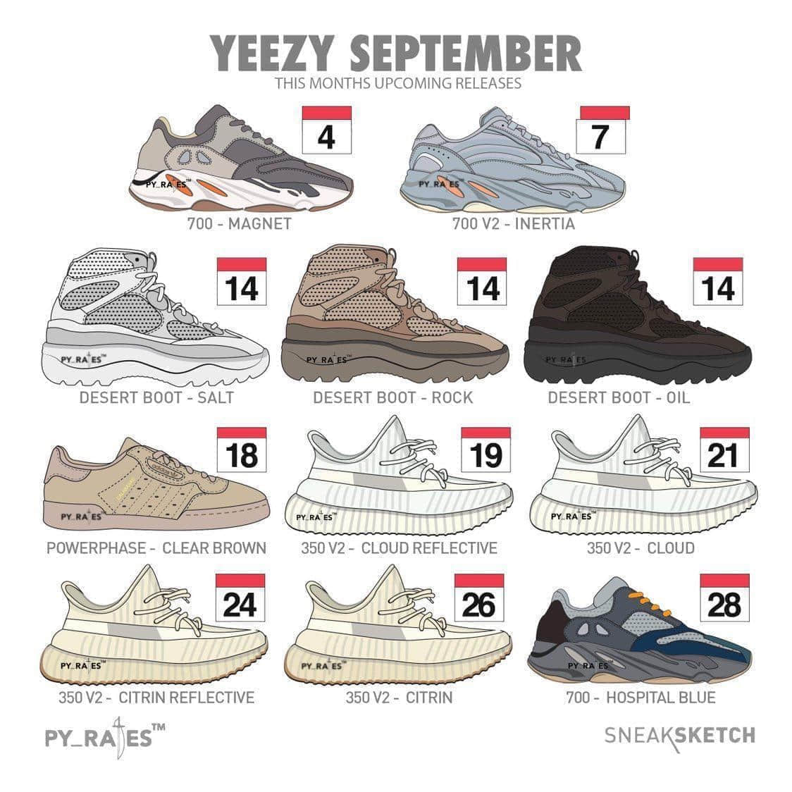 9月份将推出11款adidas Yeezy系列！？吃土少年瑟瑟发抖！