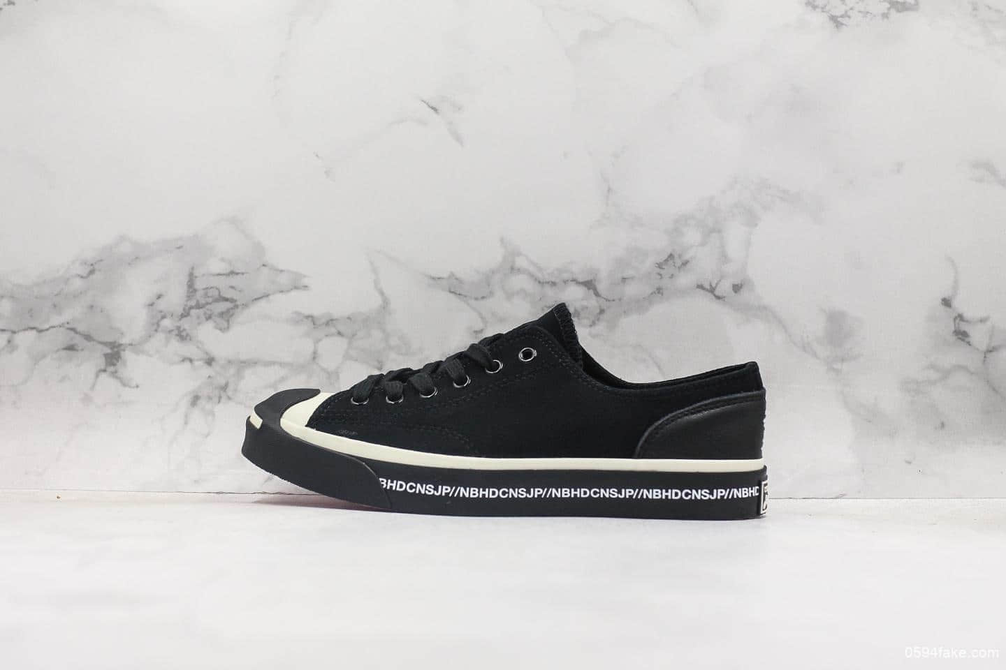 匡威NEIGHBORHOOD x Converse Jack Purcell“抵抗”公司级带半码 货号：165604C