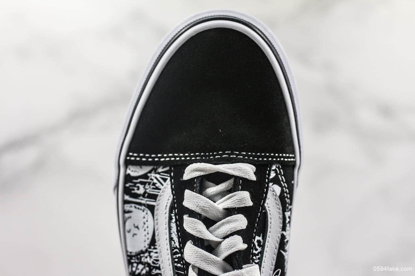 万斯Vans Old Skool黑白骷髅头印花公司级带半码 1：1硫化工艺 原钢印 货号：VN0A4BV5V8V