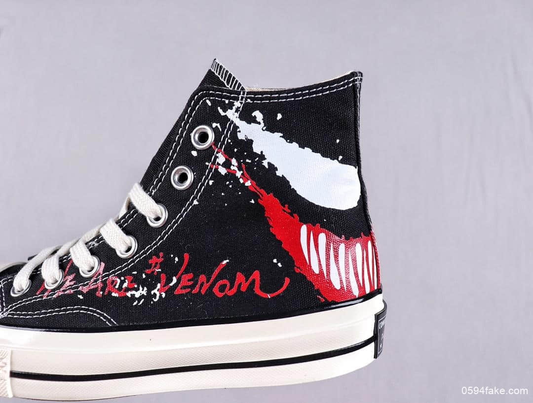 匡威Converse Chuck Taylor All Star 1970 Hi venom漫威毒液联名款高帮硫化休闲运动板鞋原盒真标男女鞋真标硫化工艺