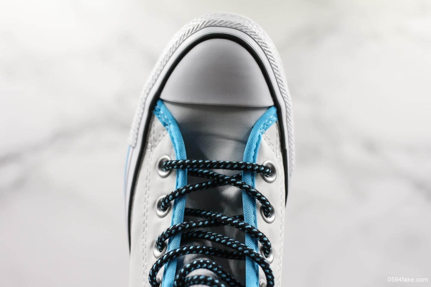 匡威Converse Chuck Taylor AII Star蓝白彩色字母涂鸦帆布鞋公司级带半码 时尚潮人必备单品 货号：164091C