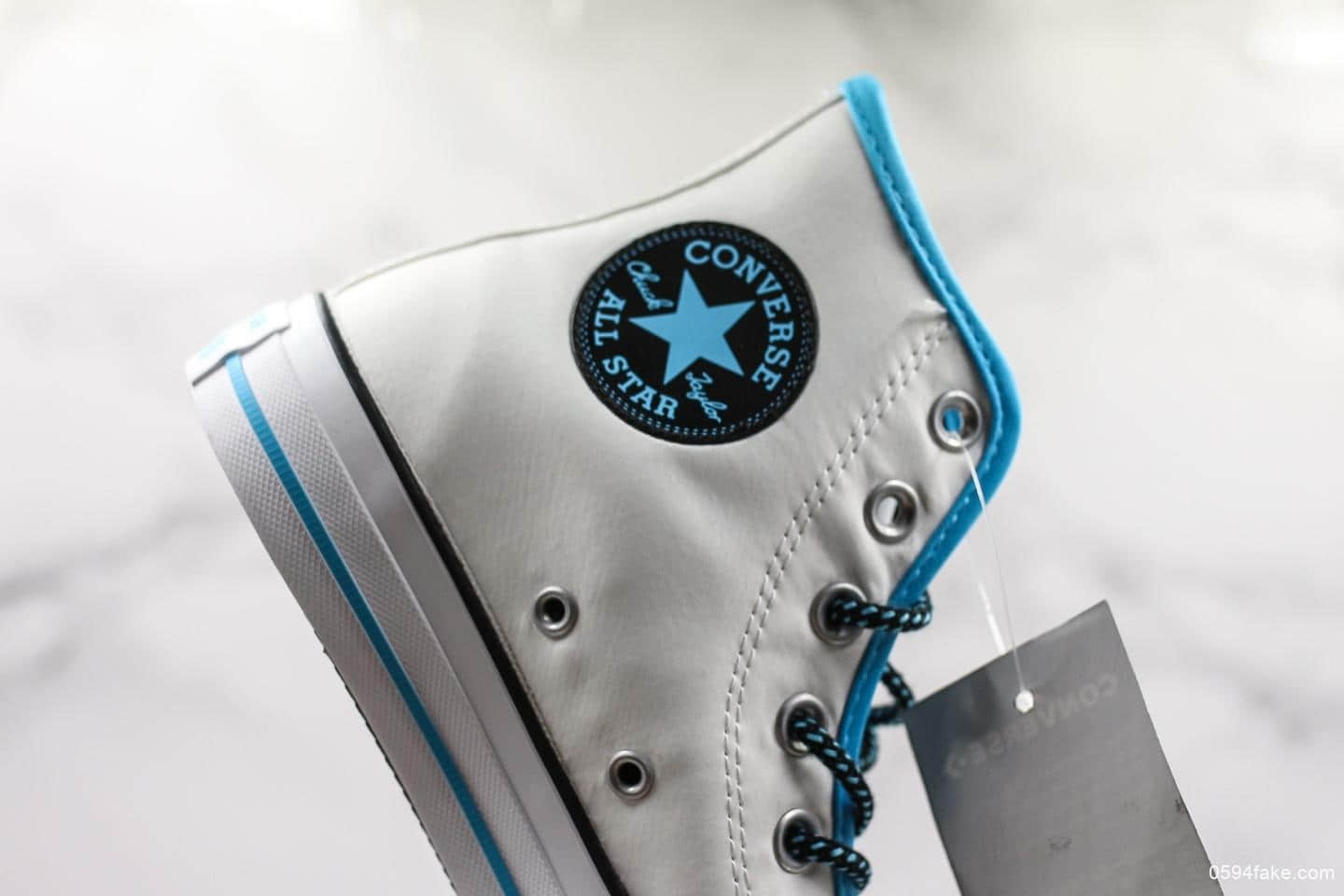 匡威Converse Chuck Taylor AII Star蓝白彩色字母涂鸦帆布鞋公司级带半码 时尚潮人必备单品 货号：164091C