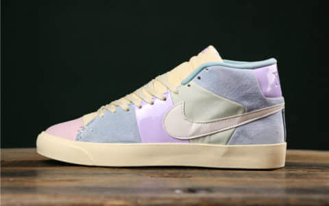 耐克Nike Blazer Royal Easter QS公司级复活节彩蛋配色开拓者限量高帮板鞋 货号：AO2368-600