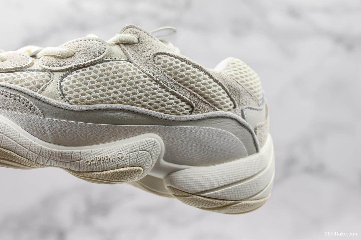 阿迪达斯Adidas Yeezy 500 “Bone White”骨白OG纯原带半码 复古老爹鞋 进口皮料原厂阵线 货号：FV3573