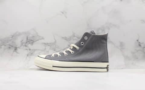 匡威Converse Chuck 70高帮水泥灰1970s帆布鞋公司级带半码 硫化蓝底立体三星标 货号：164946C