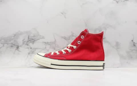 匡威Converse Chuck 1970s高帮帆布鞋大红色公司级带半码复古三星标正确软底蓝底 货号：164944C