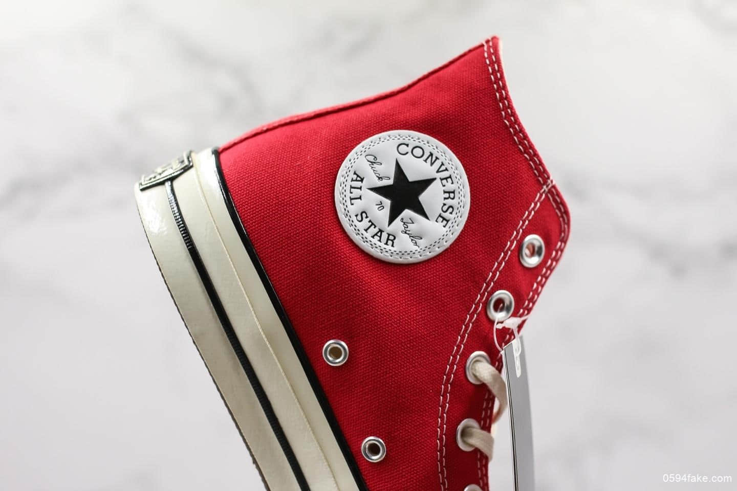 匡威Converse Chuck 1970s高帮帆布鞋大红色公司级带半码复古三星标正确软底蓝底 货号：164944C