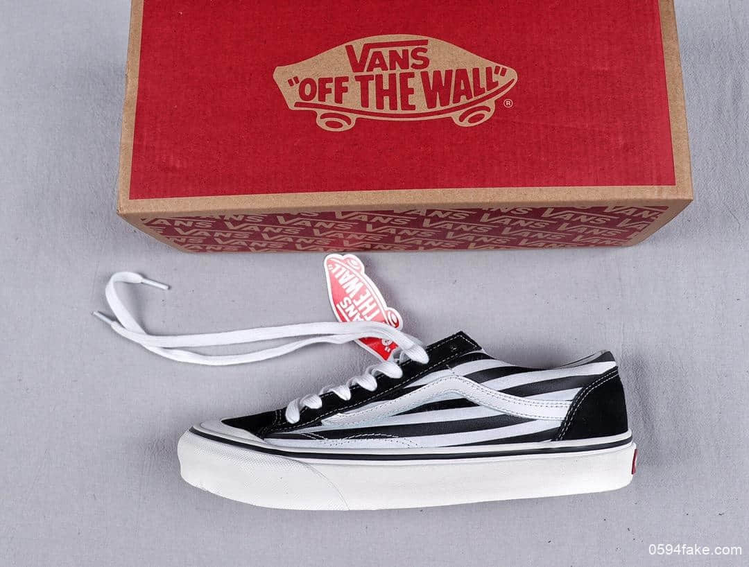 万‌斯Vans Style 36 Cecon SF包头斑马纹杀人鲸19年新版翻盖鞋盒安纳海姆工艺真标硫化版本 货号：VN0A3DZ3VTO