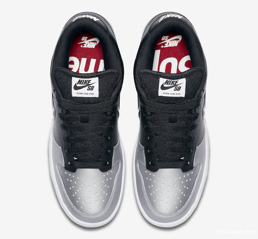 Supreme x Nike SB Dunk Low黑银配色释出官图！ 货号：CK3480-001