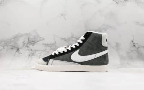 耐克Nike Blazer Mid '1977 Vintage WE公司级版本经典开拓者高帮百搭休闲运动板鞋麂皮深灰灰黑白钩 货号：CI1167-001